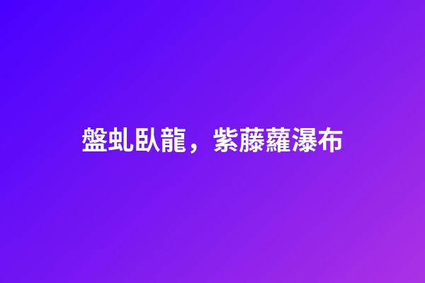 盤虬臥龍，紫藤蘿瀑布-第1張-觀點-玄機派
