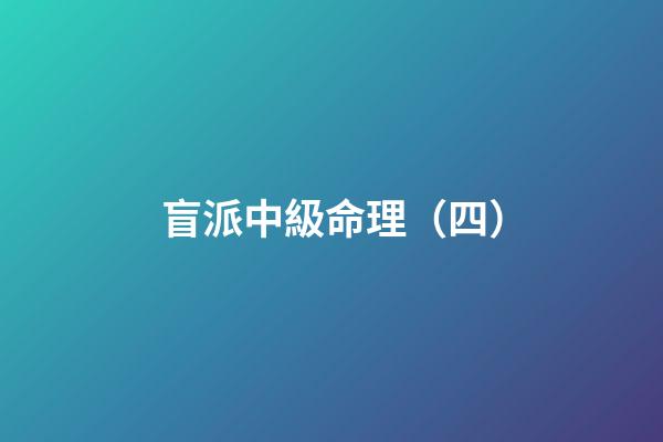盲派中級命理（四）
