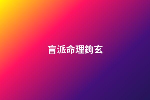 盲派命理鉤玄