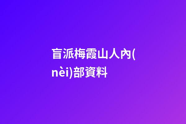盲派梅霞山人內(nèi)部資料
