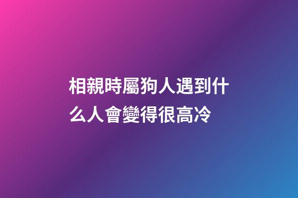 相親時屬狗人遇到什么人會變得很高冷