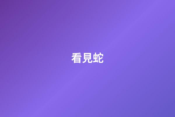 看見蛇（晚上見到蛇好不好）