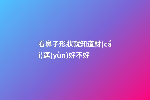 看鼻子形狀就知道財(cái)運(yùn)好不好