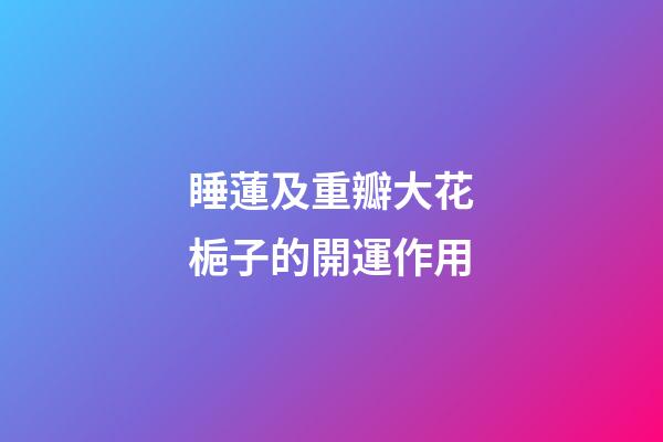 睡蓮及重瓣大花梔子的開運作用