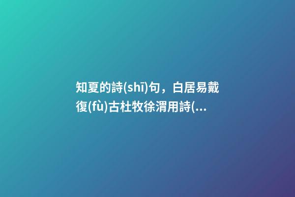 知夏的詩(shī)句，白居易戴復(fù)古杜牧徐渭用詩(shī)贊頌石榴-第1張-觀點(diǎn)-玄機(jī)派