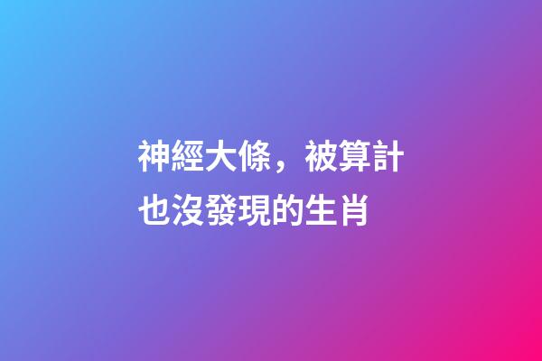神經大條，被算計也沒發現的生肖