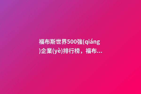 福布斯世界500強(qiáng)企業(yè)排行榜，福布斯2022全球企業(yè)2000強(qiáng)發(fā)布