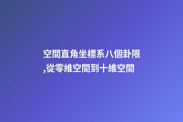 空間直角坐標系八個卦限,從零維空間到十維空間-第1張-觀點-玄機派