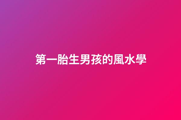 第一胎生男孩的風水學