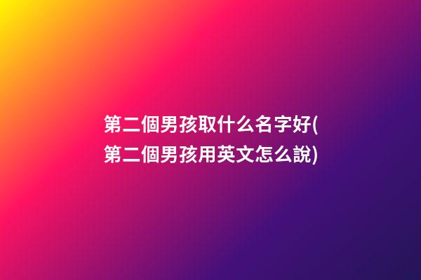 第二個男孩取什么名字好(第二個男孩用英文怎么說)