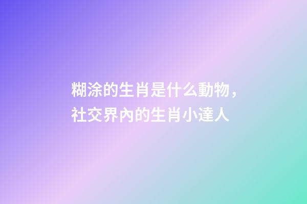 糊涂的生肖是什么動物，社交界內的生肖小達人