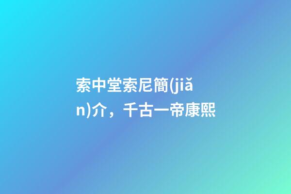 索中堂索尼簡(jiǎn)介，千古一帝康熙-第1張-觀點(diǎn)-玄機(jī)派
