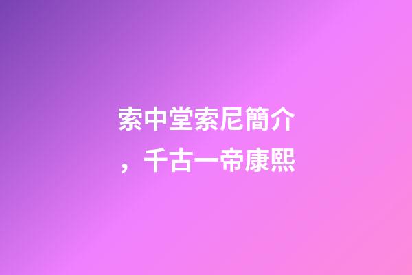 索中堂索尼簡介，千古一帝康熙-第1張-觀點-玄機派