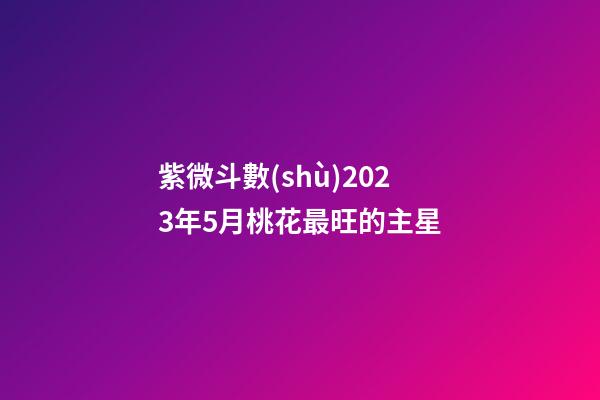 紫微斗數(shù)2023年5月桃花最旺的主星