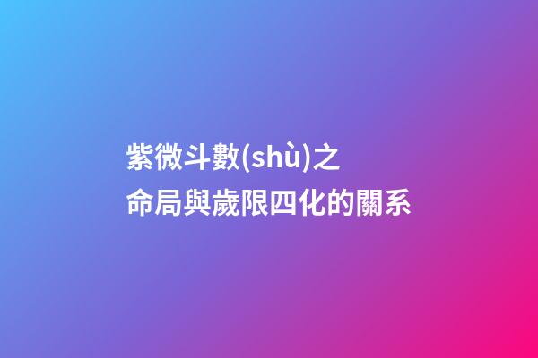 紫微斗數(shù)之命局與歲限四化的關系