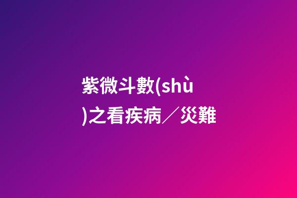紫微斗數(shù)之看疾病／災難