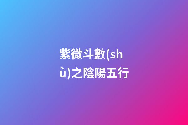紫微斗數(shù)之陰陽五行