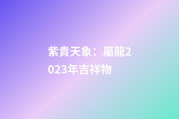 紫貴天象：屬龍2023年吉祥物