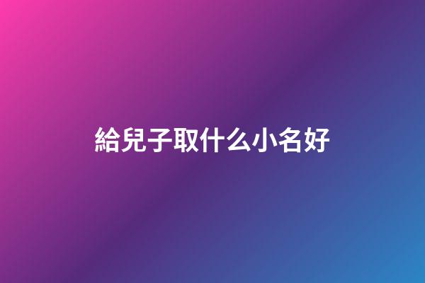 給兒子取什么小名好(怎么給兒子取一個有寓意的小名)-第1張-寶寶起名-玄機派