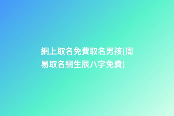 網上取名免費取名男孩(周易取名網生辰八字免費)