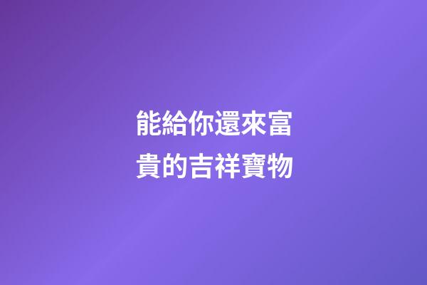 能給你還來富貴的吉祥寶物