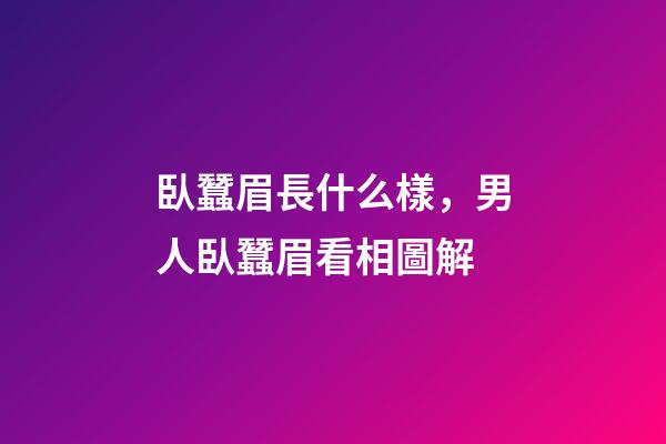 臥蠶眉長什么樣，男人臥蠶眉看相圖解