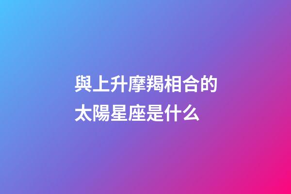 與上升摩羯相合的太陽星座是什么-第1張-星座運勢-玄機派