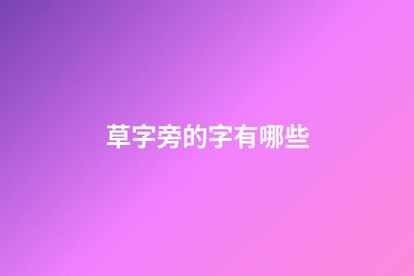 草字旁的字有哪些