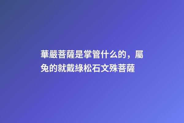 華嚴菩薩是掌管什么的，屬兔的就戴綠松石文殊菩薩-第1張-觀點-玄機派
