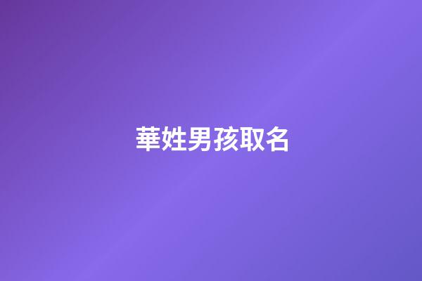華姓男孩取名(姓華的男孩名字大全)-第1張-男孩起名-玄機派
