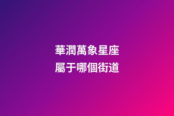 華潤萬象星座屬于哪個街道