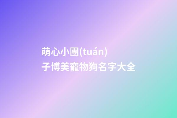 萌心小團(tuán)子博美寵物狗名字大全