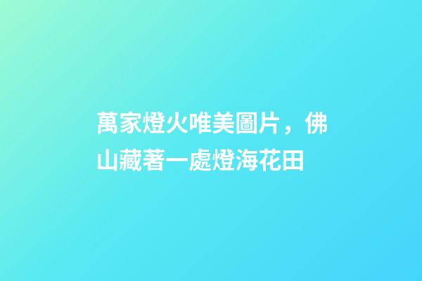萬家燈火唯美圖片，佛山藏著一處燈海花田-第1張-觀點-玄機派