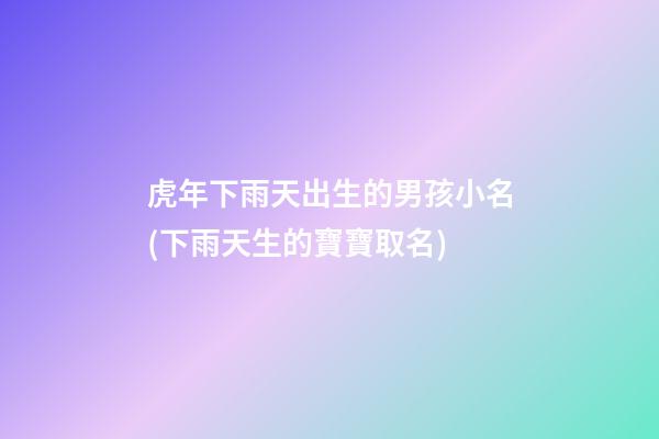 虎年下雨天出生的男孩小名(下雨天生的寶寶取名)