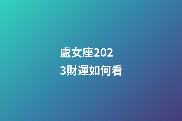 處女座2023財運如何看-第1張-星座運勢-玄機派