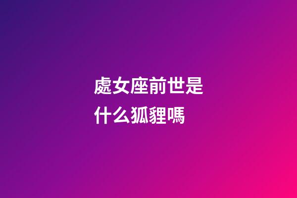 處女座前世是什么狐貍嗎-第1張-星座運(yùn)勢-玄機(jī)派
