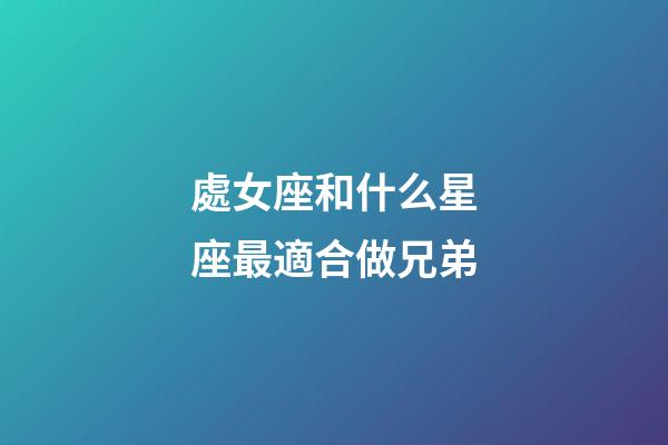 處女座和什么星座最適合做兄弟-第1張-星座運勢-玄機派
