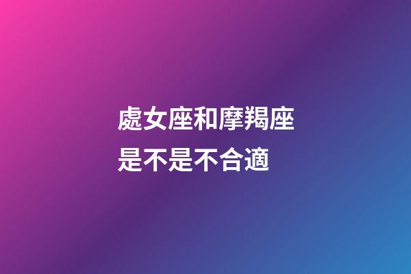 處女座和摩羯座是不是不合適-第1張-星座運勢-玄機派