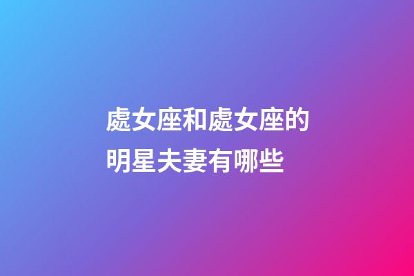 處女座和處女座的明星夫妻有哪些-第1張-星座運勢-玄機派