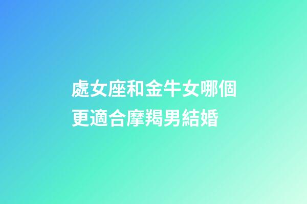 處女座和金牛女哪個更適合摩羯男結婚-第1張-星座運勢-玄機派