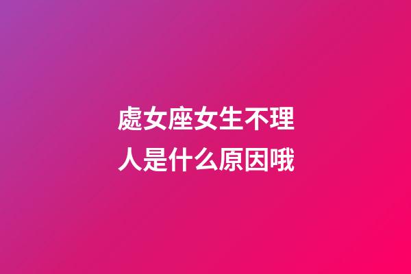 處女座女生不理人是什么原因哦-第1張-星座運勢-玄機派