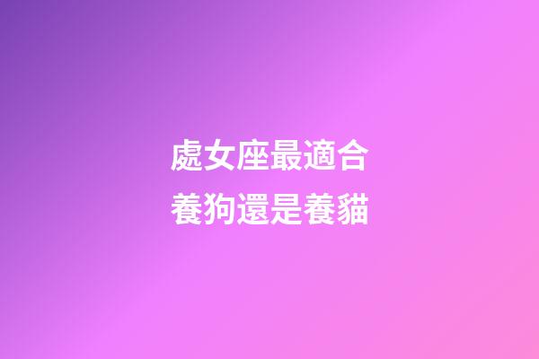 處女座最適合養狗還是養貓-第1張-星座運勢-玄機派