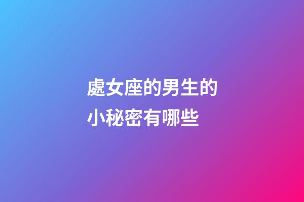 處女座的男生的小秘密有哪些-第1張-星座運勢-玄機派