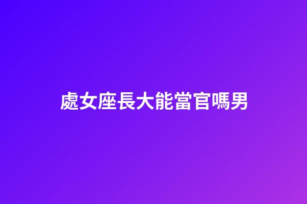 處女座長大能當官嗎男-第1張-星座運勢-玄機派