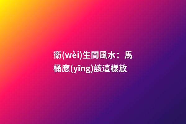 衛(wèi)生間風水：馬桶應(yīng)該這樣放