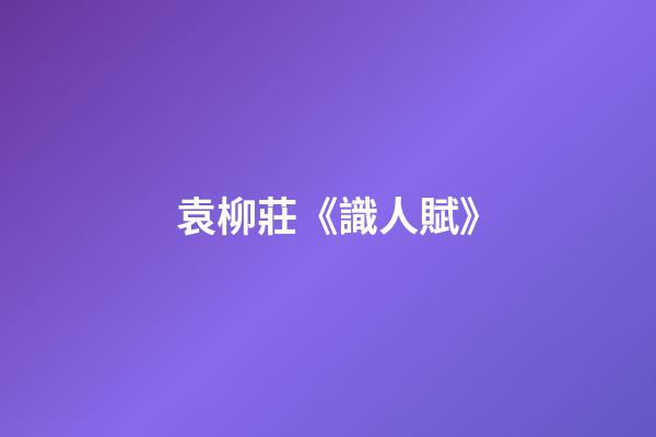 袁柳莊《識人賦》