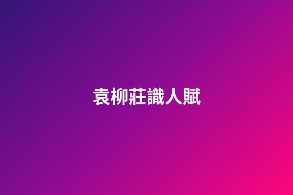 袁柳莊識人賦