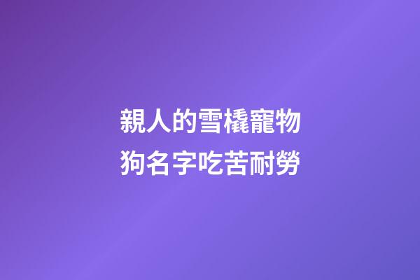 親人的雪橇寵物狗名字吃苦耐勞