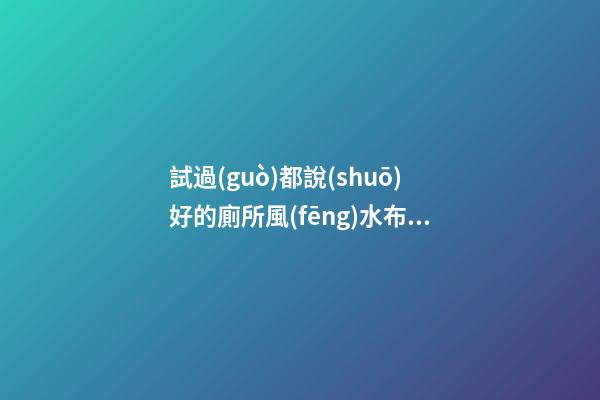 試過(guò)都說(shuō)好的廁所風(fēng)水布置