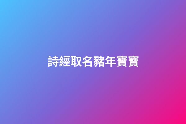 詩經取名豬年寶寶(詩經取名豬年寶寶名字)-第1張-寶寶起名-玄機派